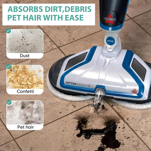 8 Pack Spin-Wave Mop Replacement Pads, Compatible with Bissell Spin-Wave Series Steam Mop