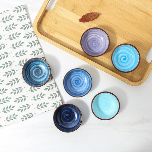 Selamica Ceramic Dipping Bowls, 2.7 Oz Soy Sauce Dish Set, 3 inch Mini Bowls for Appetizers, Set of 6