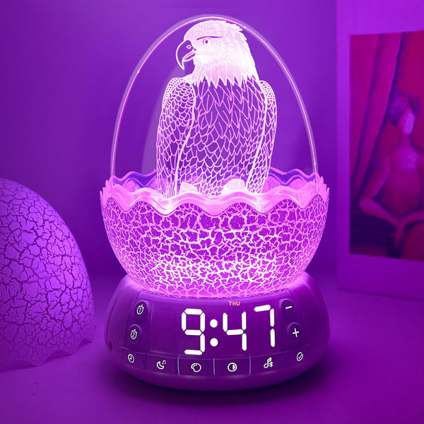KYMELLIE Kids Alarm Clock for Bedroom, Wake-Up Light with 20 Sleep Sounds Noise