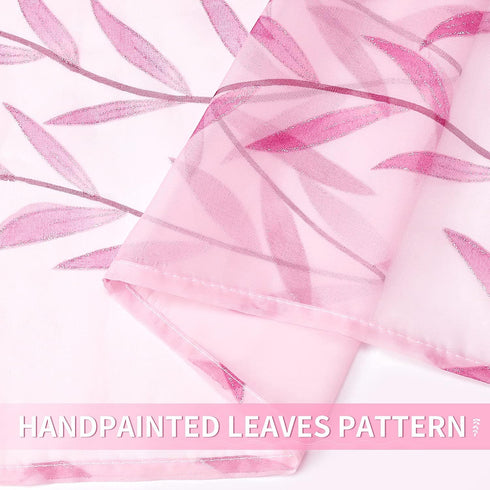 BROSHAN Pink Sheer Curtains Set, 2 Panels 78 inches Long, Pretty Printed Drapes for Girls Bedroom & Nursery