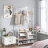 Rack,3-in-1 4-Tier 8 Hooks,16-20 UDEAR Entryway Coat and Shoe Hall Tree Multifunctional Storage Shelf with Shoe Bench