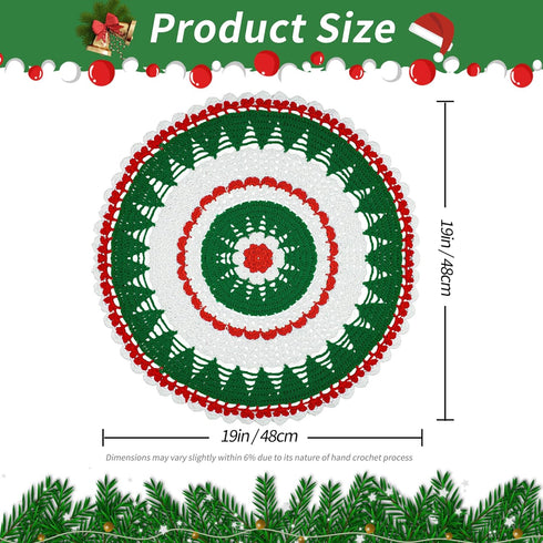 19 Inch One Piece Christmas Doily Crochet for Dressers and End Tables Crafts Large Doilies Cloth Lace Placemats