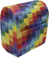 Ambesonne Abstract Stand Mixer Cover, Rainbow Colored Square Patterns, Kitchen Appliance Organizer Bag Cover, 6-8