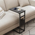 TB01BK082 TUTOTAK C Shaped End Table, Side Table for Couch, Sofa Table with Storage Bag, TV Tray for Living Room