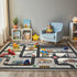 5x7ft Kids City Road Car Play Rug - Non-Slip Faux Wool Carpet with Interactive City Map Design, Educational Toy Vehicle