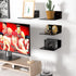 6 Inches Small Black Wall Shelves Set of 2, Wall Mounted Display Shelf Rack for Bedroom, Living Room, Smart Speaker, Clock, Decoration, 2 Pack by Sezanrpt