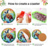 8 Pieces Diamond Art Painting Coasters Kit, Sea Turtle Diamond Art Coaster, DIY Diamonds Craft Kits for Adults