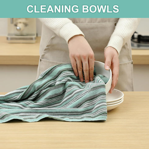 SALAS Sets 16" 26", 6 Premium Cotton Kitchen Dish Towels for Drying Dishes,Large Long Hand Towels, Thick Highly