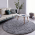 FJZFING 6x6 Grey Round Rug Ultra-Soft Plush Modern Circle Area Rug for Kid's Bedroom, Fluffy Shag Circular Rug