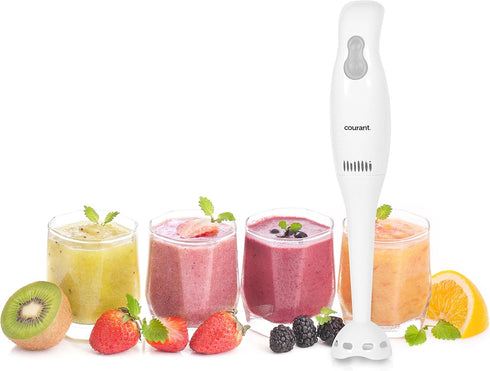 Courant CHB-2001CW 2 Speed Electric Hand Blender with 30 Oz Measuring Cup, White