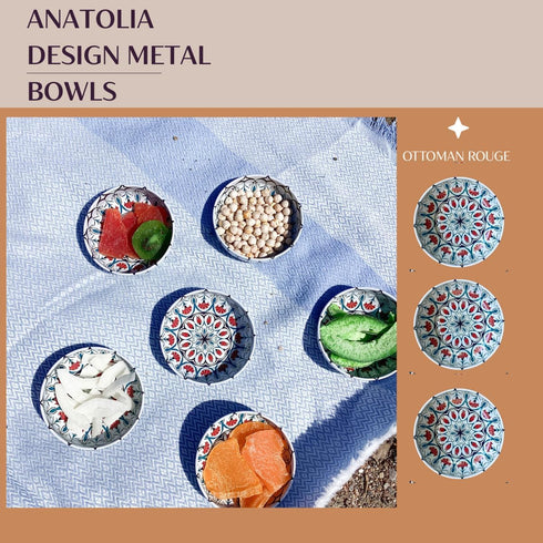 novamem since 2024 6 Pack 3.74 inch NOVAMEM Metal Snack Bowls Small Sauce Bowls with Mediterranean Design Ideal