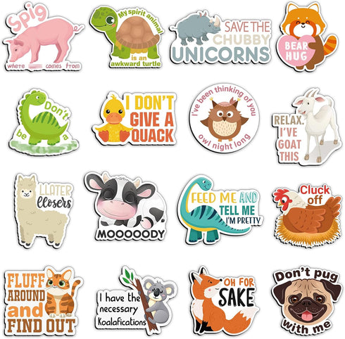 16 Pcs Funny Cute Adult Fridge Magnets, Animal Refrigerator Magnets for Home, Office, School, Cabinet