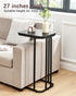 27 Inches KJGKK C Shaped End Table, High Small Side Table for Sofa and Bed, Couch Table That Slides Under, Tall Tv Tray