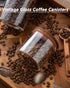 17 oz Sets 2 Coffee Canister with Scoop and Wooden Lids, Airtight Glass Coffee Beans Storage Container of for Ground