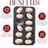 Bellemain Madeleine Pan - 12-Well Nonstick Tea Cake Pan for 12 Madeleines, Warp-Resistant Carbon Steel (2-Pack)