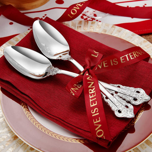 KEAWELL 2-Piece Large Serving Spoon, 18/10 Stainless Steel, Fine Sturdy Tablespoon, Dishwasher Safe, 9.4" (Silver)
