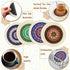 4 Pieces Rug Table Coasters, Oriental Design Fabric Drink Holders for Home Office, Round, Fresh Pattern