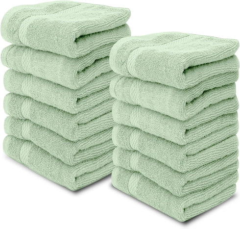 White Classic Luxury Cotton Washcloths 13x13 Inch - 650 GSM Turkish Cotton