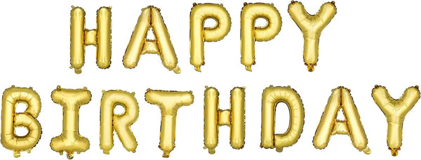 True Fabrication 6237 Gold Happy Birthday Mylar Balloon, Multi Color