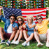 Frienda 44.3 ft Red Blue White Star Streamers, Patriotic 4th of July Decorations, 3 Pack Star Garland