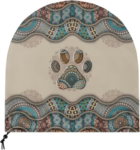 Boho Paw Print Industrial Fan Cover, Waterproof & Dustproof for 24" High Velocity Heavy Duty Drum Fan