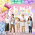 Ice Cream Themed Birthday Party Decorations for Girls, Balloon Garland Arch Kit with Happy Birthday Backdrop.