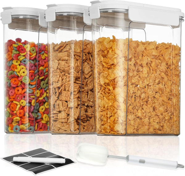 Vtopmart Cereal Containers Set, 3 PCS Airtight Food Storage Container with Flip-Top