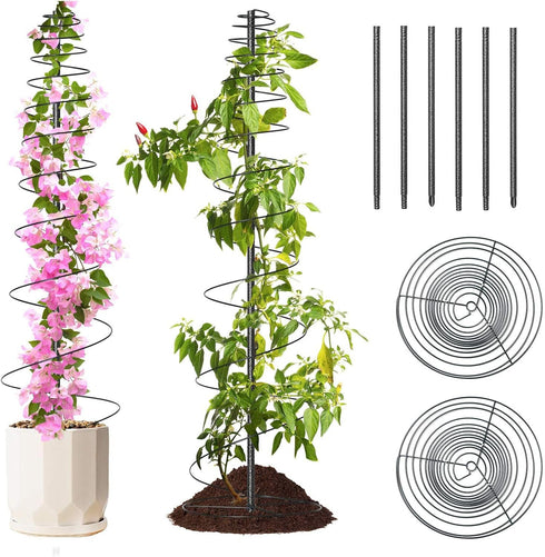 VRIEZOP 2 Pack Spiral Metal Garden Trellis for Climbing Plants Outdoor Indoor -