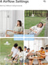 JISULIFE Portable Camping Fan, 8000mAh Battery Operated with Remote Control, 4 Speeds, Detachable Blades, White
