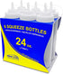 New Star Foodservice 26238 Clear Plastic Squeeze Bottles, Wide Mouth, 24 oz, Pack of 6