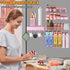 7 Pack HM5470 DTUQYX Magnetic Spice Rack for Refrigerator, Metal Magnetic Shelf, Moveable Magnetic Storage Fridge