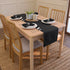 Encasa XO Table Runner 13x104 in Long, Cotton Canvas Fabric, Jet Black Solid Color, Machine Washable & Durable
