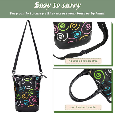 Tirrinia Insulated Wine Gift Carrier Tote, Padded 2 Bottle Wine/Champagne Cooler Bag for Travel
