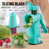 Zulay Rotary Cheese Grater, 5 Blade Manual Hand Crank Cheese Shredder, Calm Teal