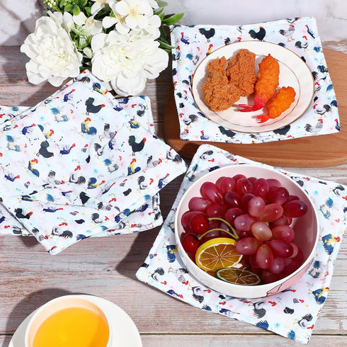 Cunhill Cotton Microwave Bowl Holders, Heat Resistant Bowl Potholders, Quilted Bowl Cozy for Soup, Multi Color