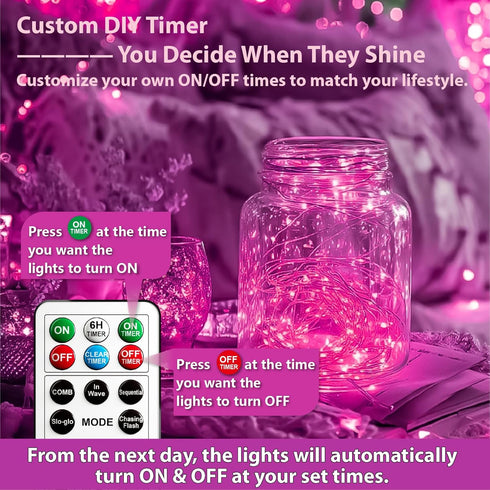 6 Pack 7ft 20LED HXWEIYE Rechargeable Fairy Lights Battery Operated with Remote & DIY Timer, Mini Twinkle String Light