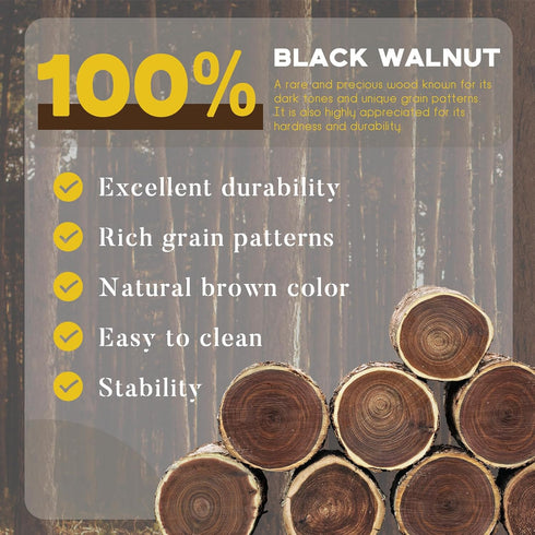 Set 6 Wood Coasters with Holder, GOH DODD of Walnut Wooden Coaster Tabletop Protection for Drinks Coffee Table Home