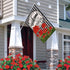 Welcome to Our Porch Geranium Spring Summer House Flag, 28x40, Black White Buffalo Plaid Check Garden Decoration