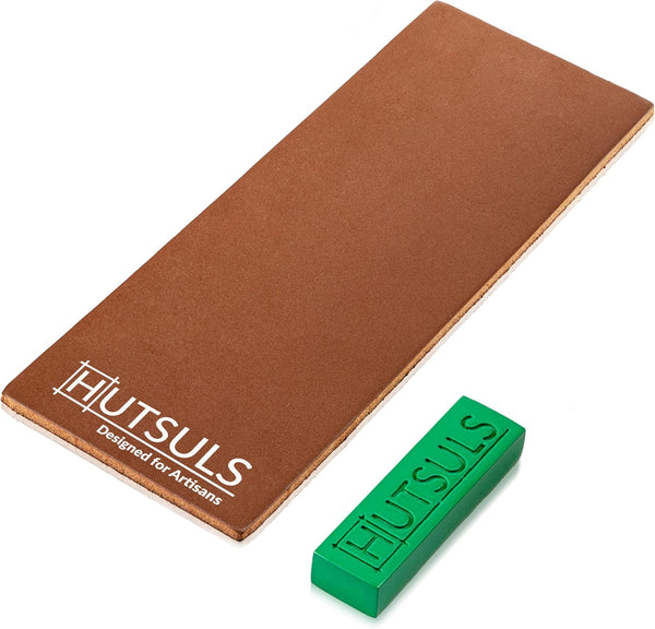 Brown Leather Strop with Compound, Razor-Sharp Edges with Stropping Kit and Honing Compound