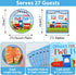 24 Set 2nd Qyeahkj Guests Chugga Chugga Two Two Birthday Party Paper Plates Napkins Tablecloth Supplies Train