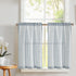 Vangao Stripe Farmhouse Kitchen Curtains 36 Inch Length Linen Cafe Curtains Tickingstripe