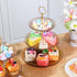 8 Packs 3 Patelai Tier Crystal Acrylic Clear Cake Stand with Gold Round Holder Acrylic Cupcake Stand Holder for Home