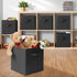 Casafield Set of 6 Collapsible Fabric Cube Storage Bins, Black - 11" Foldable Cloth Baskets