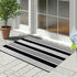 Black and White Striped Outdoor Rug, 24'' x 35'' Door Mat, Machine Washable Welcome Mats for Entryway and Bathroom