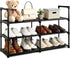 Gmrithaf Shoe Rack - 3 Tier Shoe Organizer Storage Rack with Metal Tubes,
