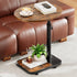TV Tray Table with Infinite Adjustable Height - C-Shaped Sofa End Side Table for Snack Laptop Desk Small Spaces (Brown)