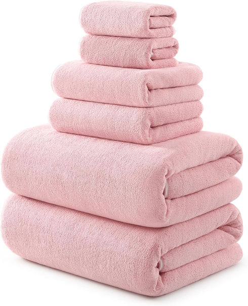REDKISS 6 Piece Towel Set - Oversized Bath Sheets (70 x35 in),