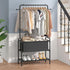 Calmootey Clothing Rack with Storage Bag, 3-in-1 Garment Rack for Bedroom, Hallway, Entryway, Black