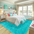 Super Soft Fluffy Rug for Living Room, Modern Shaggy Kids Rug, Plush Indoor Home Decor, Teal Blue, 4 X 6