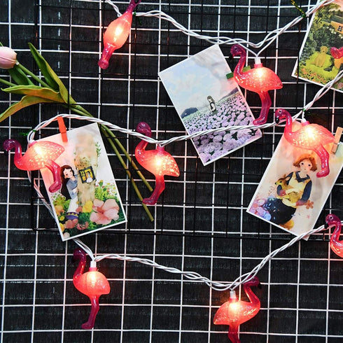 SUNSGNE Pink Flamingo String Lights, Cute Fun Decor for Indoor Home Bedroom Birthday